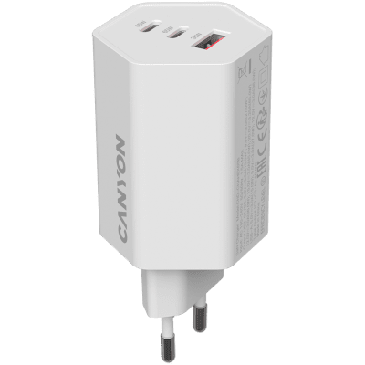 Зарядно устройство Canyon HEXAGON 65 65 W, Бяло - CND-CHAHEX65W gallery image 1
