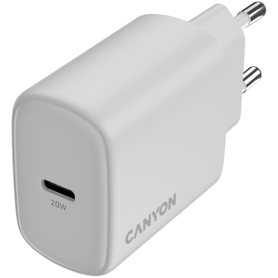 Зарядно устройство Canyon OnCharge 200 20 W, Бяло - CNE-CHA200-01 gallery image 4