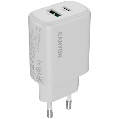 Зарядно устройство Canyon OnCharge 200 20 W, Бяло - CNE-CHA200-21 gallery image 1