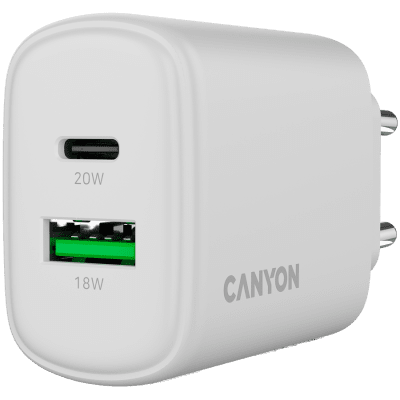 Зарядно устройство Canyon OnCharge 200 20 W, Бяло - CNE-CHA200-21 gallery image 5