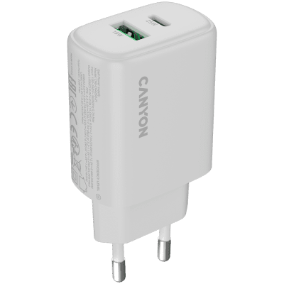 Зарядно устройство Canyon OnCharge 250 25 W, Бяло -  gallery image 1