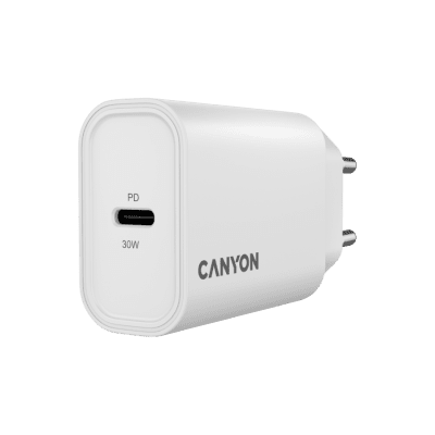 Зарядно устройство Canyon OnCharge 30CL 30 W, Бяло - CNE-CHA30CLW gallery image 2