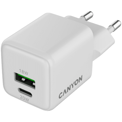 Зарядно устройство Canyon CU20AC 20 W, Бяло - CNS-CUW20AC gallery image 2