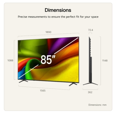 Телевизор 85" LG 85NU850B3LA, 3840 x 2160, 60 Hz - 85NU850B3LA gallery image 2