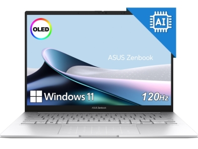 Лаптоп ASUS Zenbook UX3405CA-ST787X, 14.0", Intel Core Ultra 9 285H, WQXGA+ OLED 120Hz, 32GB LPDDR5X, 1TB SSD, Windows 11 Pro, Сребрист - 90NB14W2-M01M20 gallery image 1