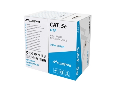 Кабел Lanberg CAT.5e, 100 m - LCU5-11CU-0100-S gallery image 1