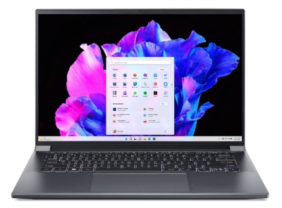 Лаптоп Acer Swift X 14 SFX14-71G-75L8, 14.5", Intel Core i7-13700H, 2.8K OLED 120Hz, 16GB DDR5, 1TB SSD, NVIDIA RTX 4050 6GB, Windows 11 Home, Сив - NX.KEVEX.001 gallery image 1