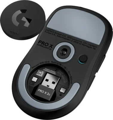 Безжична геймърска мишка Logitech G Pro X Superlight 2c - 910-007531, Черна gallery image 6