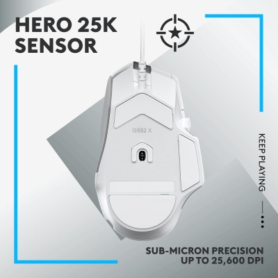 Геймърска мишка Logitech, G502 X - 910-006146, Бяла gallery image 4
