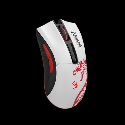 Геймърска безжична мишка A4tech Bloody R90 Plus Naraka - A4-MOUSE-R90-PLUS, Бяла/Черна gallery image 4