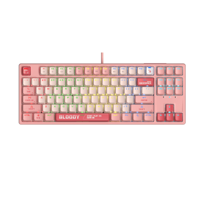 Геймърска клавиатура A4TECH Bloody Energy S87 BLMS TKL, Розова - S87-Pink gallery image 1