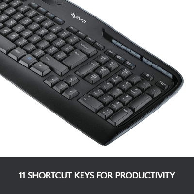 Безжичен комплект клавиатура и мишка Logitech MK330, Черен - 920-003989 gallery image 5