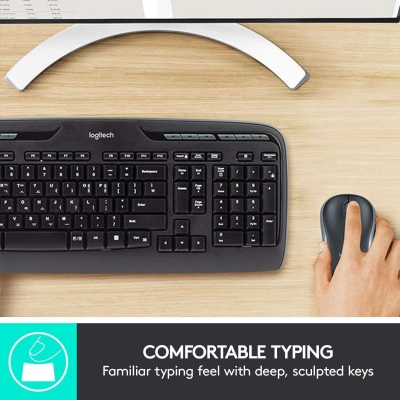 Безжичен комплект клавиатура и мишка Logitech MK330, Черен - 920-003989 gallery image 7