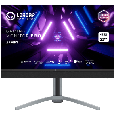 Монитор LORGAR 27MP1, 27", UHD (3840 x 2160), Fast IPS, Mini LED, 160 Hz, 1 ms - LRG-27MP1U160-GY gallery image 1