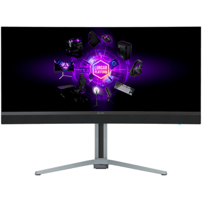 Монитор Lorgar 34MP1, 34", UWQHD (3440 x 1440), VA, 180 Hz, 1 ms, Черен/Сив - LRG-34MP1W180C-GY gallery image 2