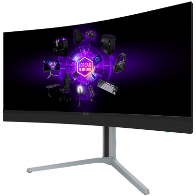 Монитор Lorgar 34MP1, 34", UWQHD (3440 x 1440), VA, 180 Hz, 1 ms, Черен/Сив - LRG-34MP1W180C-GY gallery image 3