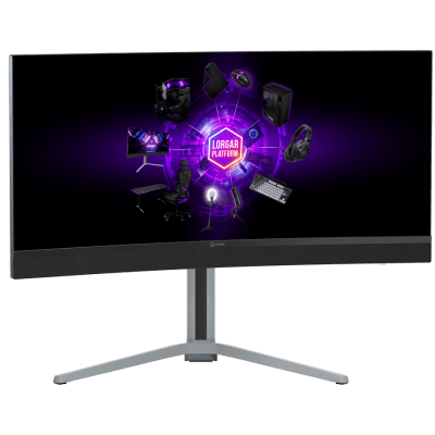 Монитор Lorgar 34MP1, 34", UWQHD (3440 x 1440), VA, 180 Hz, 1 ms, Черен/Сив - LRG-34MP1W180C-GY gallery image 4