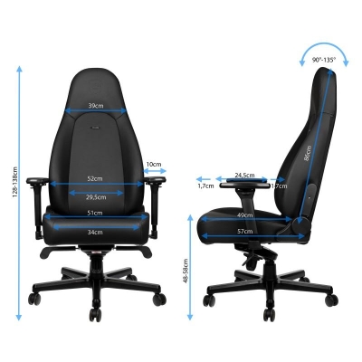 Геймърски стол Noblechairs ICON, Черен - GAGC-166 gallery image 3