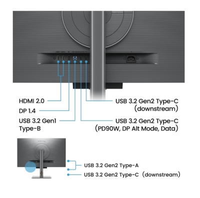Монитор BenQ RD320U, 31.5", 4K UHD (3840x2160) IPS, 60Hz, 5ms, Сив - 9H.LMSLA.TBE gallery image 6