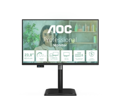 Монитор AOC 24P4CV, 23.8", Full HD (1920 x 1080), IPS, 120 Hz, 4 ms, Черен - 24P4CV gallery image 1
