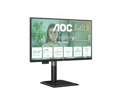 Монитор AOC 24P4CV, 23.8", Full HD (1920 x 1080), IPS, 120 Hz, 4 ms, Черен - 24P4CV gallery image 2