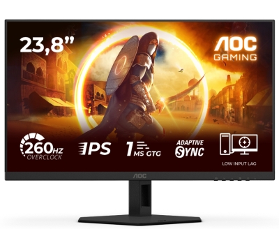Монитор AOC 24G4ZR, 23.8", Full HD (1920 x 1080), Fast IPS, 260 Hz, 1 ms, Черен - 24G4ZR gallery image 1