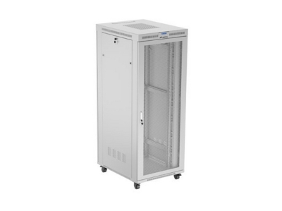 Комуникационен шкаф Lanberg 19" 42U 800 x 1000 mm, Перфорирана врата, Сив - FF01-8042-23SL gallery image 1