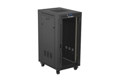 Комуникационен шкаф Lanberg 19" 24U 600 x 800 mm, Закалена стъклена врата, Черен - FF01-6824-12BL gallery image 2