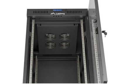 Комуникационен шкаф Lanberg 19" 24U 600 x 800 mm, Закалена стъклена врата, Черен - FF01-6824-12BL gallery image 6