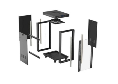Комуникационен шкаф Lanberg 19" 24U 600 x 800 mm, Закалена стъклена врата, Черен - FF01-6824-12BL gallery image 7