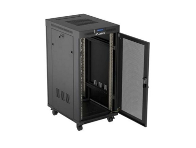 Комуникационен шкаф Lanberg 19" 24U 600 x 800 mm, Перфорирана врата, Черен - FF01-6824-23BL gallery image 3