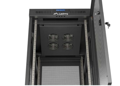 Комуникационен шкаф Lanberg 19" 24U 600 x 800 mm, Перфорирана врата, Черен - FF01-6824-23BL gallery image 5
