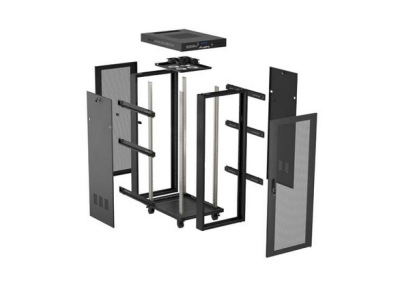 Комуникационен шкаф Lanberg 19" 24U 600 x 800 mm, Перфорирана врата, Черен - FF01-6824-23BL gallery image 7