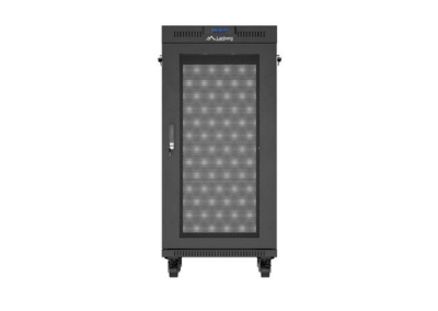 Комуникационен шкаф Lanberg 19" 24U 600 x 600 mm, Перфорирана врата, Черен - FF01-6624-23BL gallery image 2