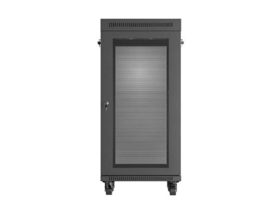 Комуникационен шкаф Lanberg 19" 24U 600 x 600 mm, Перфорирана врата, Черен - FF01-6624-23BL gallery image 4