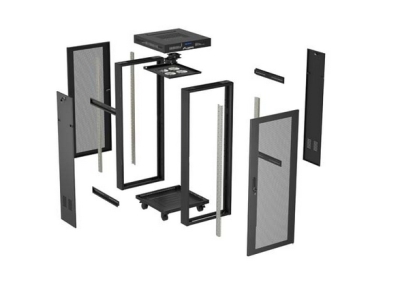 Комуникационен шкаф Lanberg 19" 24U 600 x 600 mm, Перфорирана врата, Черен - FF01-6624-23BL gallery image 7