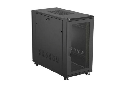 Комуникационен шкаф Lanberg 19" 22U 600 x 1200 mm, Перфорирана врата, Черен - FF01-6222-23B gallery image 2