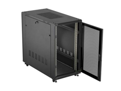 Комуникационен шкаф Lanberg 19" 22U 600 x 1200 mm, Перфорирана врата, Черен - FF01-6222-23B gallery image 3