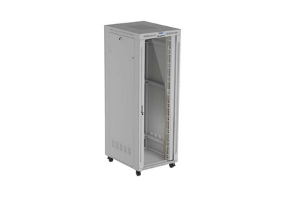 Комуникационен шкаф Lanberg 19" 47U 800 x 1000 mm, Закалена стъклена врата, Сив - FF01-8047-12SL gallery image 1