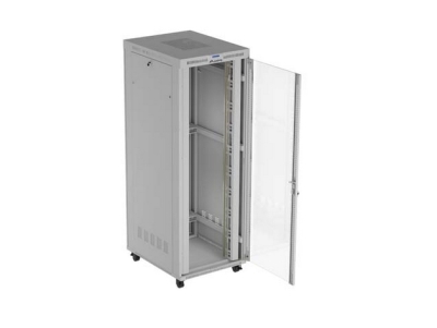 Комуникационен шкаф Lanberg 19" 47U 800 x 1000 mm, Закалена стъклена врата, Сив - FF01-8047-12SL gallery image 3
