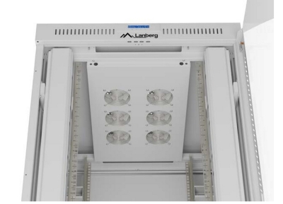 Комуникационен шкаф Lanberg 19" 47U 800 x 1000 mm, Закалена стъклена врата, Сив - FF01-8047-12SL gallery image 4