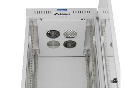 Комуникационен шкаф Lanberg 19" 42U 600 x 600 mm, Закалена стъклена врата, Сив - FF01-6642-12SL gallery image 4