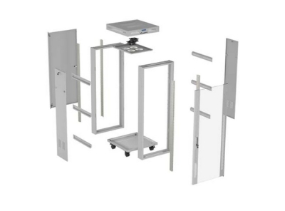 Комуникационен шкаф Lanberg 19" 42U 600 x 600 mm, Закалена стъклена врата, Сив - FF01-6642-12SL gallery image 6