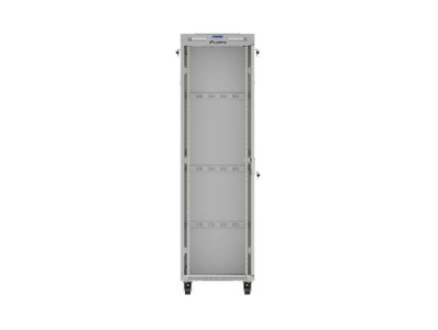 Комуникационен шкаф Lanberg 19" 42U 600 x 600 mm, Закалена стъклена врата, Сив - FF01-6642-12SL gallery image 7