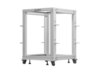Комуникационен шкаф Lanberg 19" 15U 600 x 600-1100 mm, Open Frame, Сив - OR01-6115-S gallery image 2