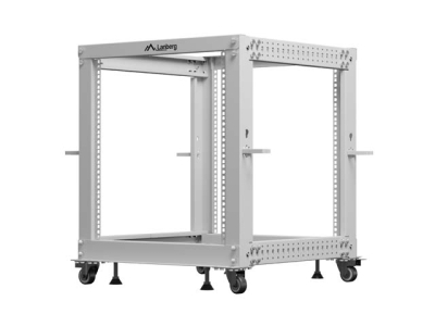 Комуникационен шкаф Lanberg 19" 12U 600 x 600-1100 mm, Open Frame, Сив - OR01-6112-S gallery image 2