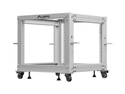 Комуникационен шкаф Lanberg 19" 9U 600 x 600-1100 mm, Open Frame, Сив - OR01-6109-S gallery image 2