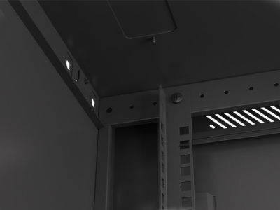 Комуникационен шкаф Lanberg 19" 9U 600 x 450 mm, Метална врата, Черен - WF01-6409-00B gallery image 7