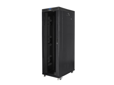 Комуникационен шкаф Lanberg 19" 42U 800 x 1200 mm, Закалена стъклена врата, Черен - FF01-8242-12BL gallery image 1