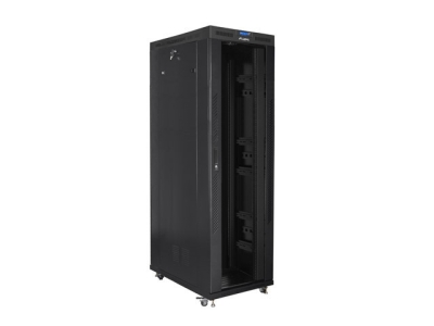 Комуникационен шкаф Lanberg 19" 42U 800 x 1200 mm, Закалена стъклена врата, Черен - FF01-8242-12BL gallery image 3